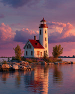 Lighthouse in the Sunset Diamond Painting