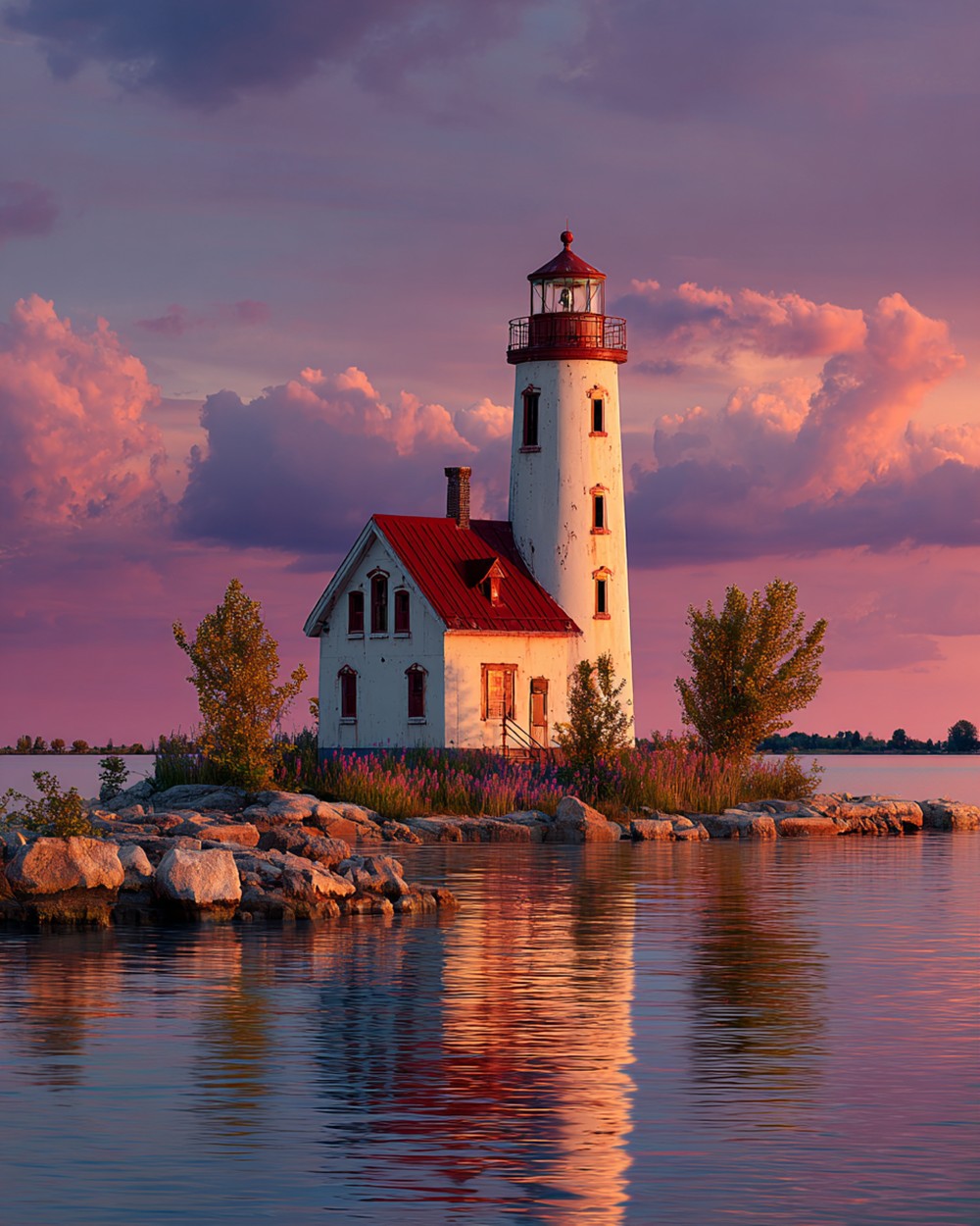 Lighthouse in the Sunset Diamond Painting