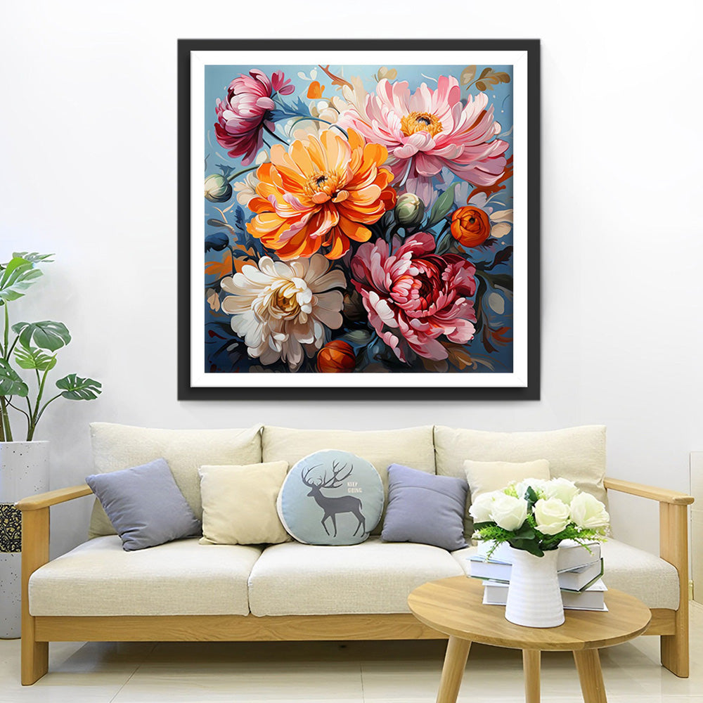 Lush Chrysanthemums Diamond Painting