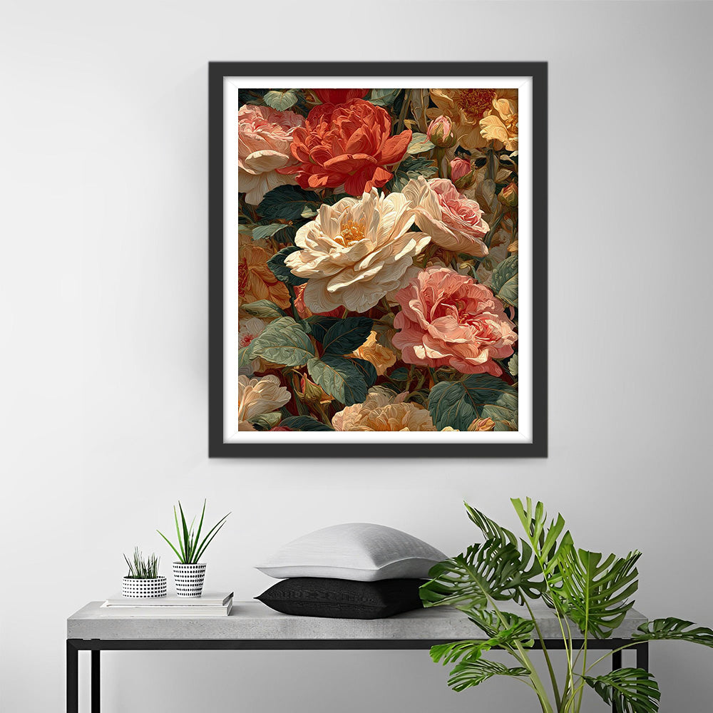 Lush Colorful Peonies Diamond Painting