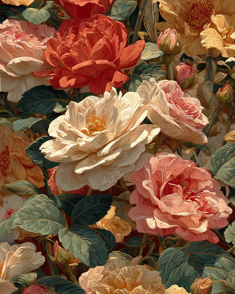 Lush Colorful Peonies Diamond Painting