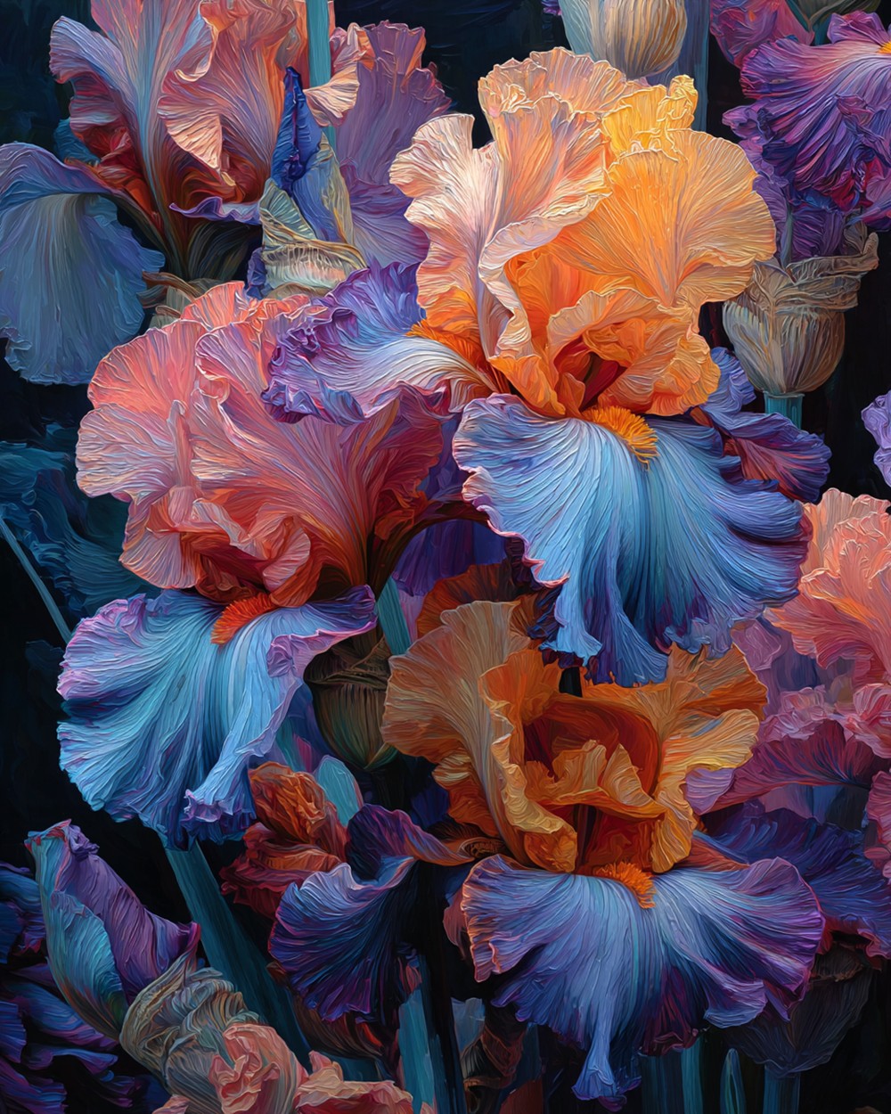 Orange-Blue Gradient Iris Diamond Painting