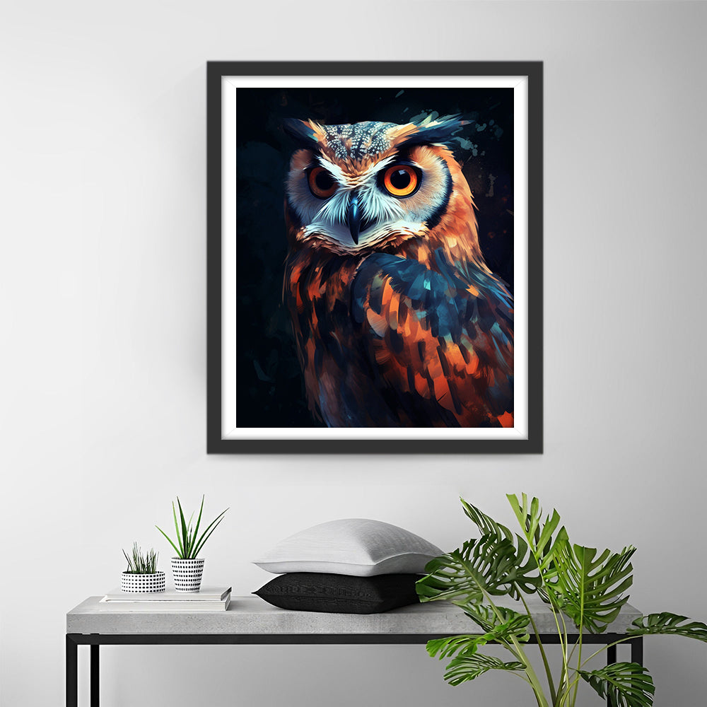 Owl in the Dark Diamond Painting