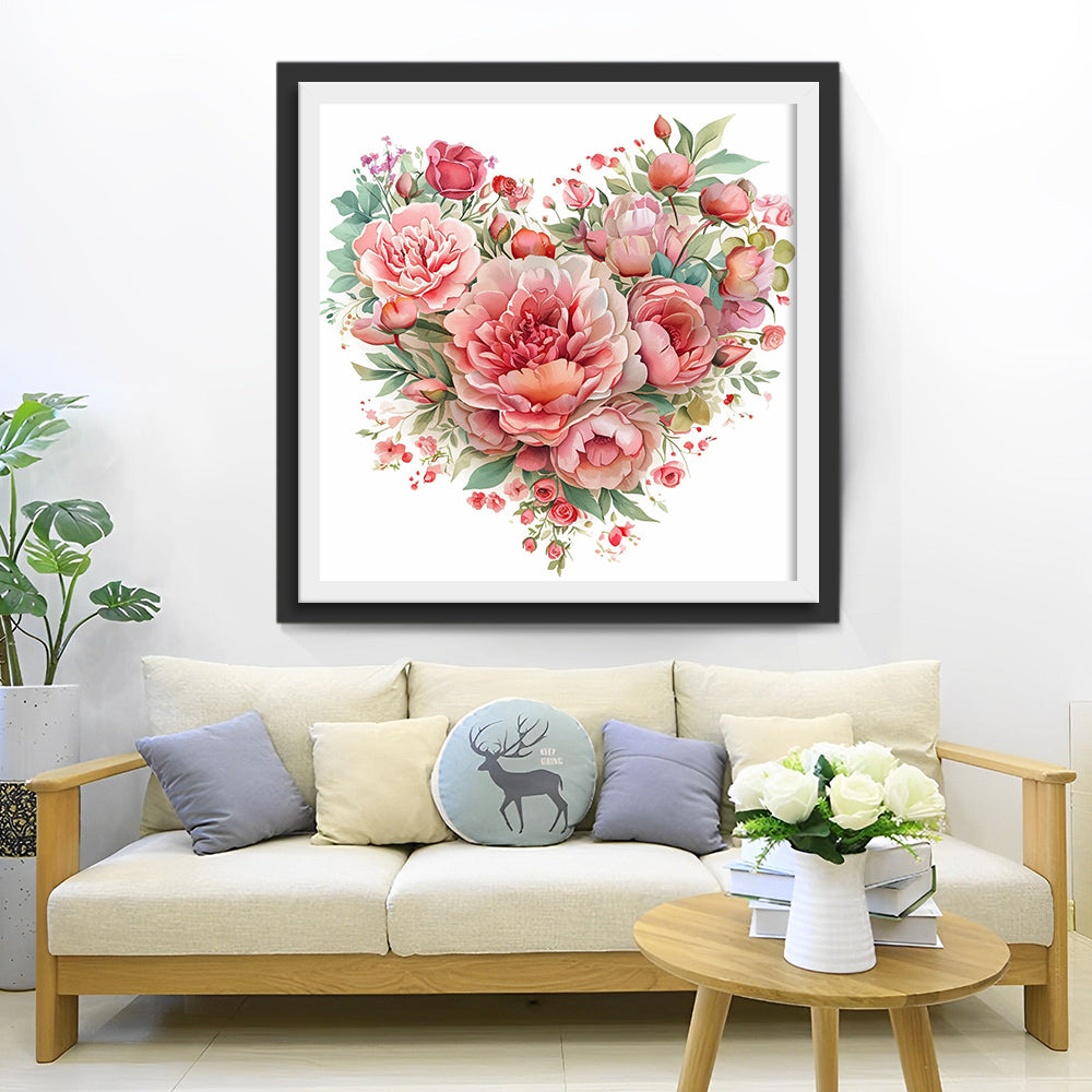 Popular Heart Shaped Bouquet Diamond Painting