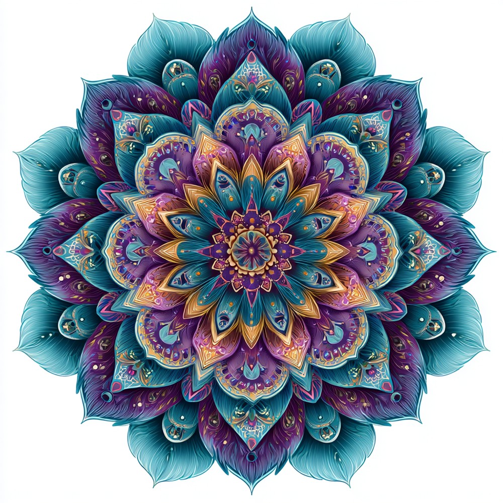 Purple-Green Mandala Diamond Painting