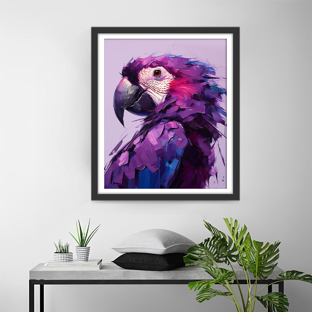 Purple Parrot Diamond Painting