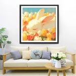 Rabbit and Tulips Diamond Painting