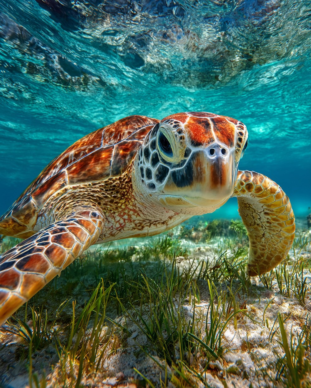 Sea Turtle on the Seabed Diamond Painting