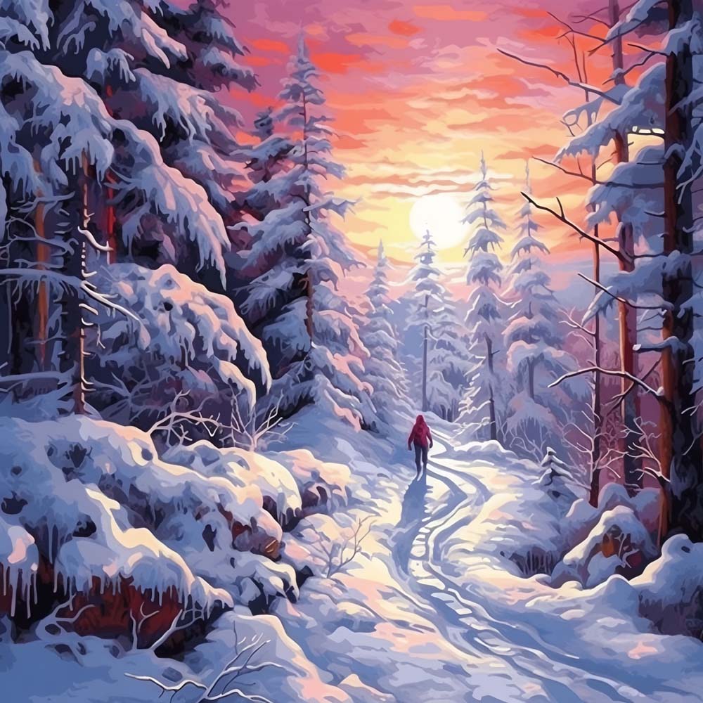 Snow-Covered Forest Diamond Painting