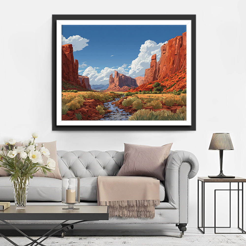 Stream in the Red Canyon Diamond Painting