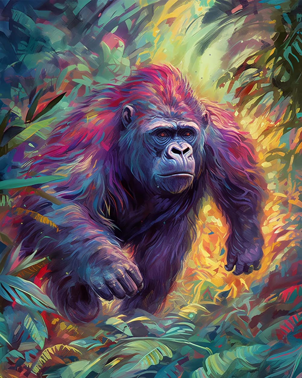 Strong Gorilla in the Jungle Diamond Painting