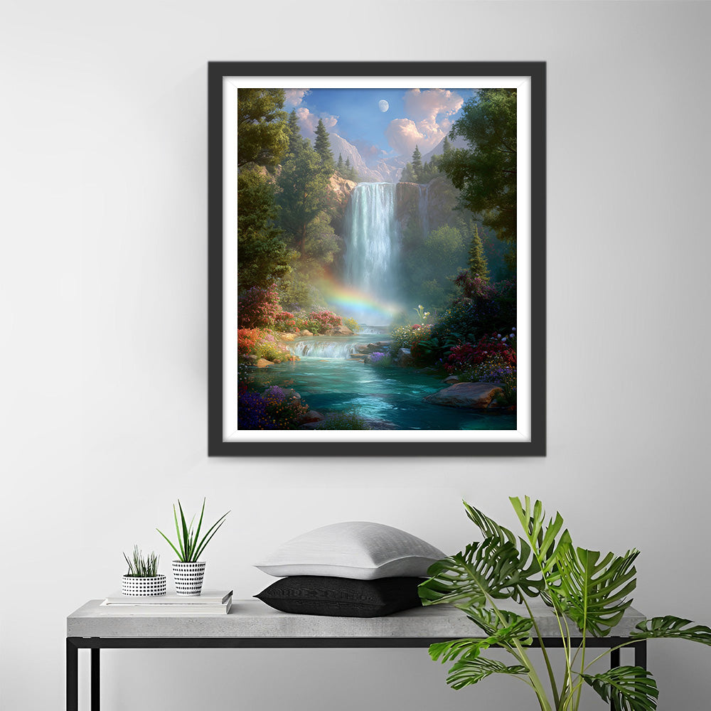 Summer Rainbow Waterfall Diamond Painting