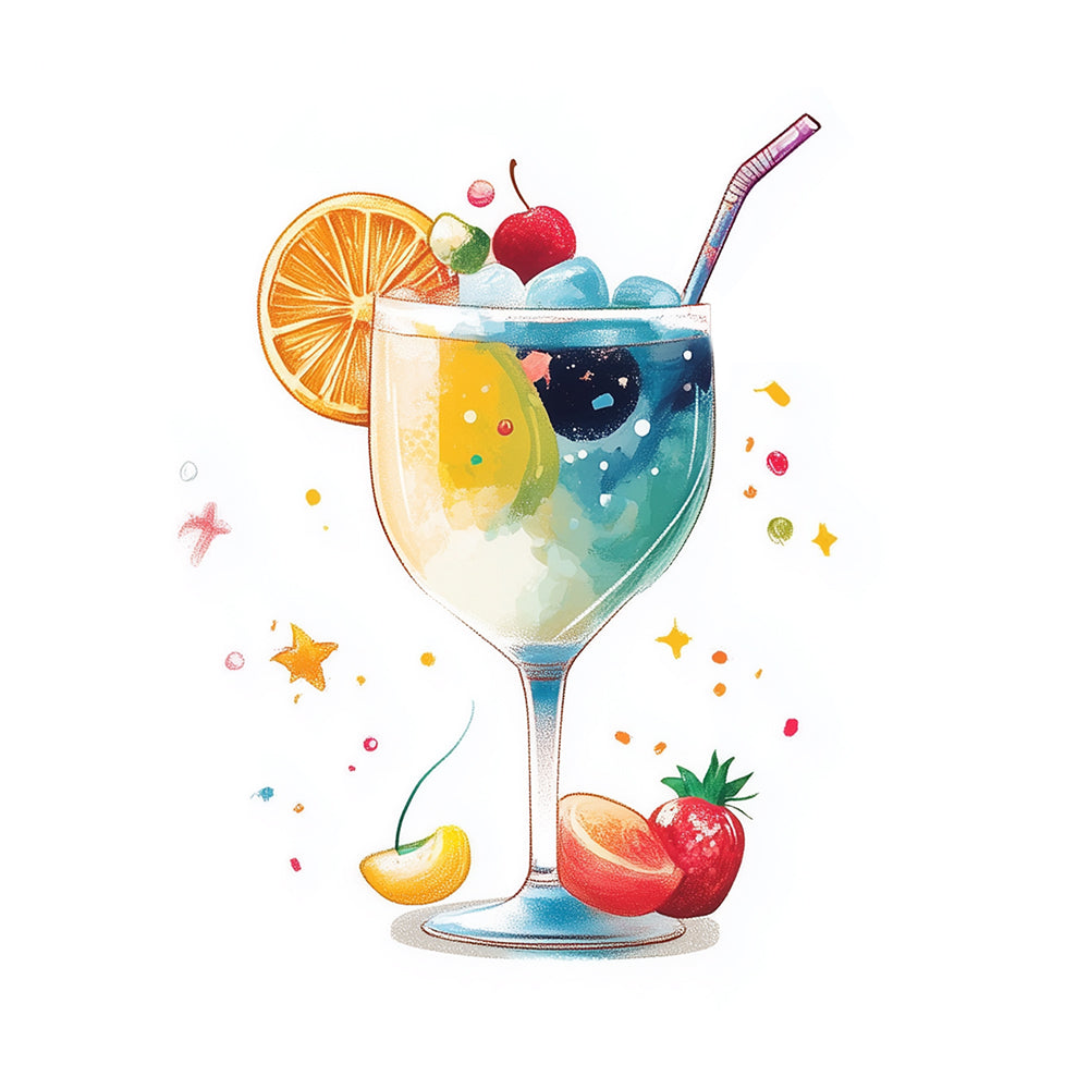 Summery Colorful Fruit Juice Diamond Painting