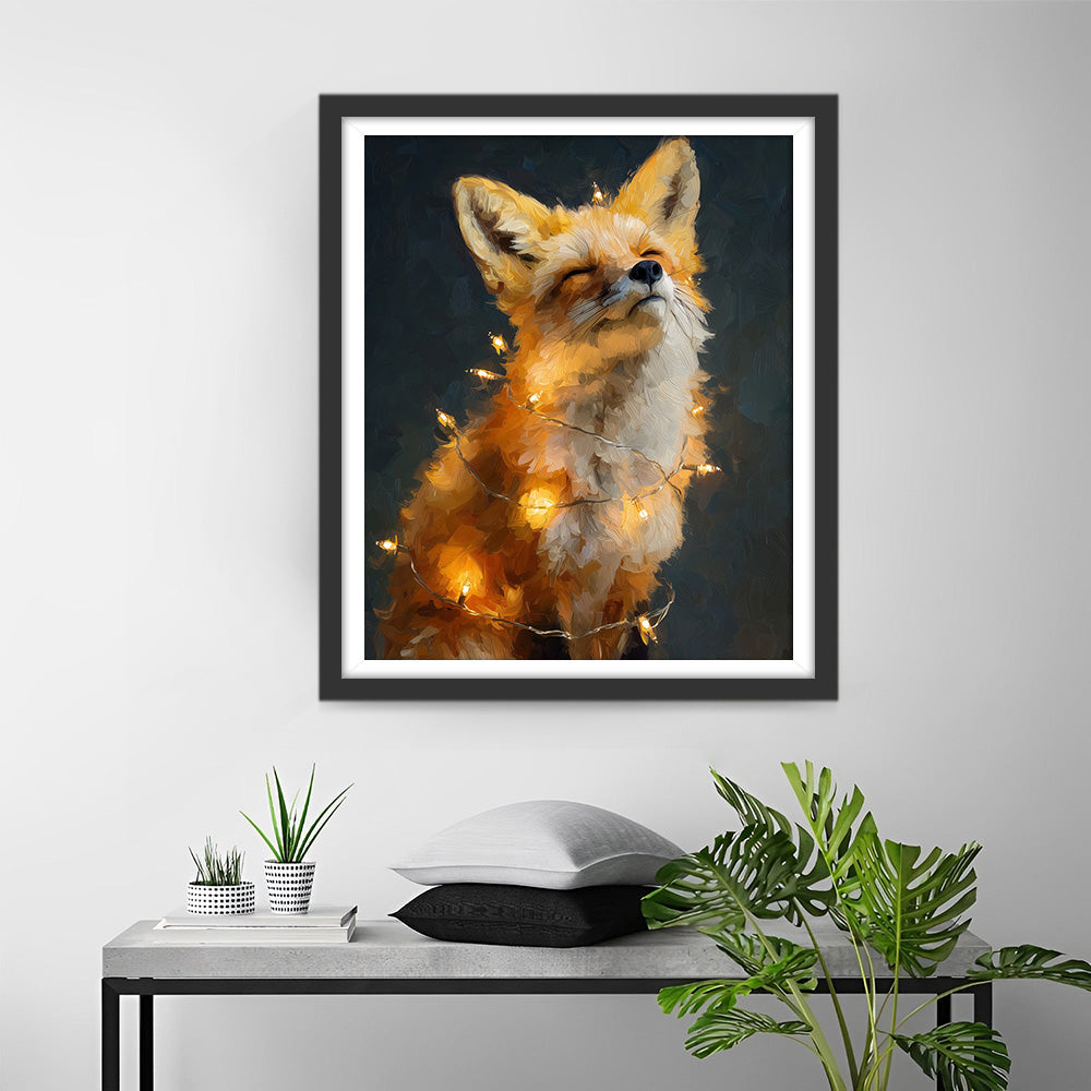 The Little Fox with Lights Diamond Painting