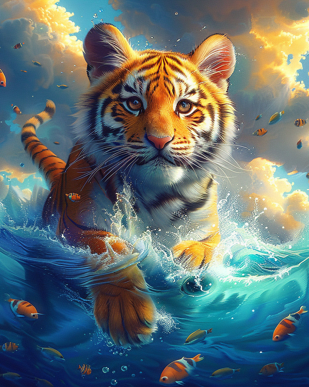 Tiger in the Sea Diamond Painting