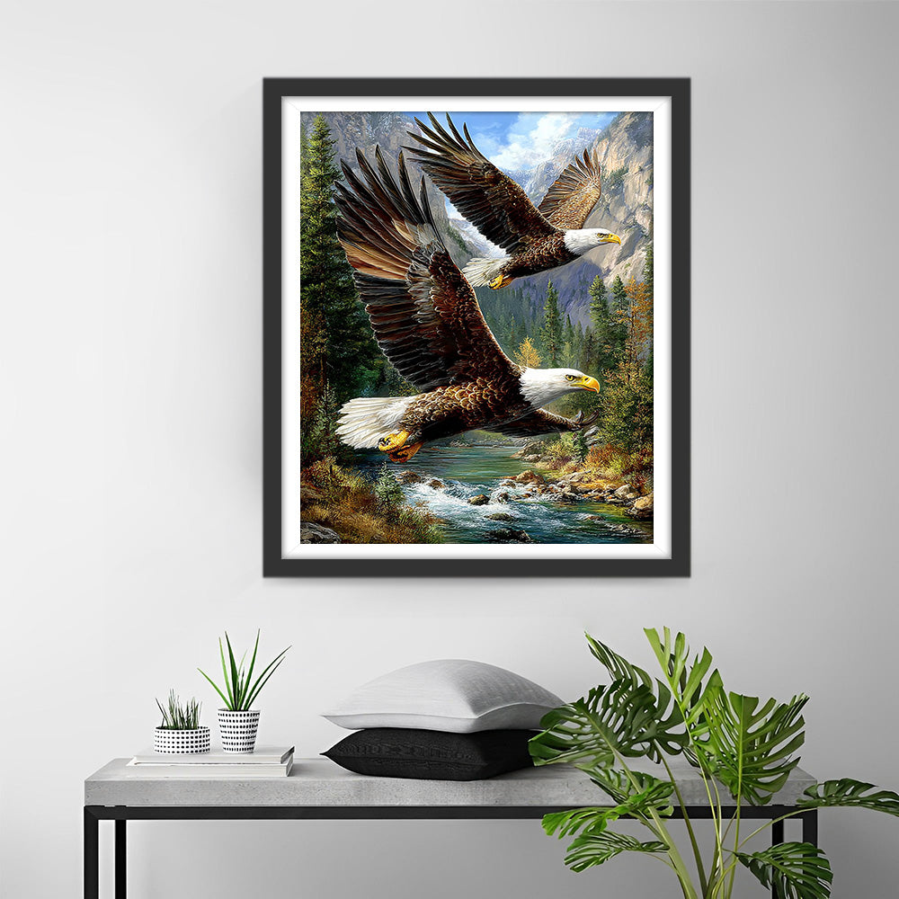 Two Eagles Flying in the Canyon Diamond Painting