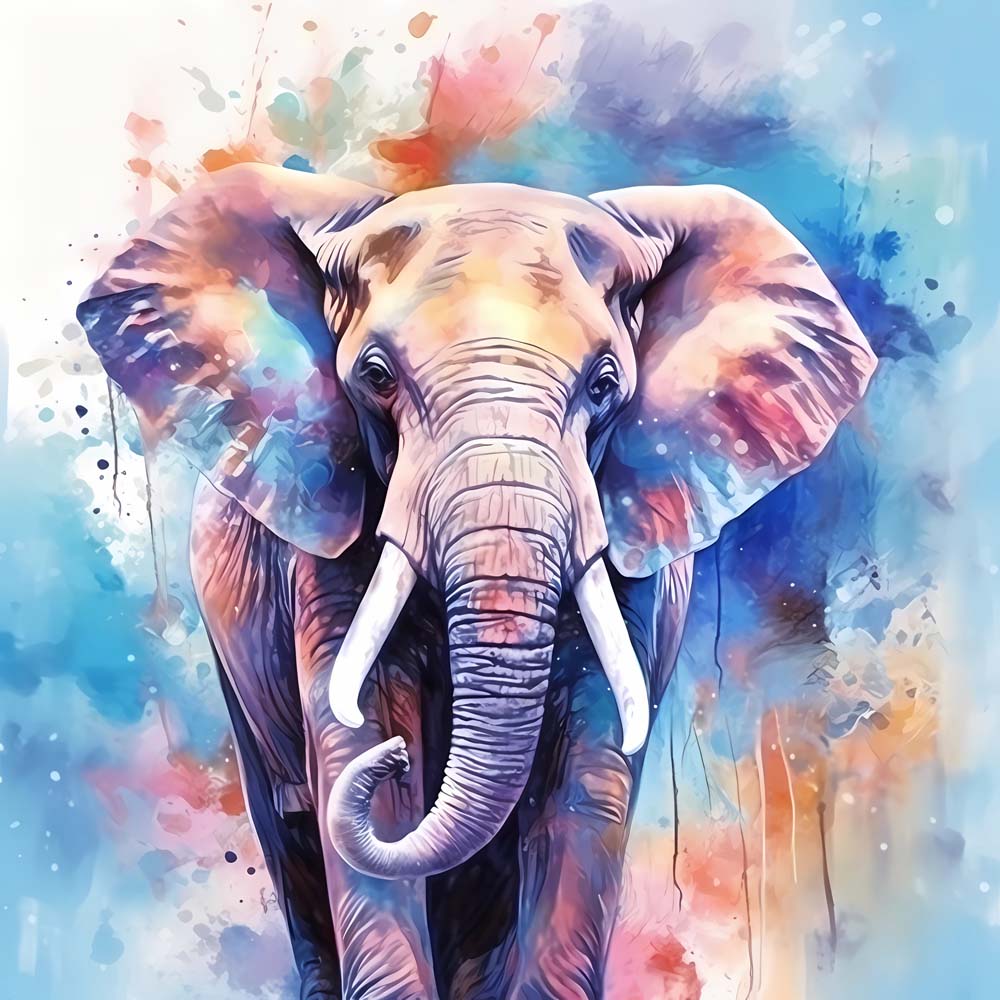 Watercolor Elephant Diamond Painting