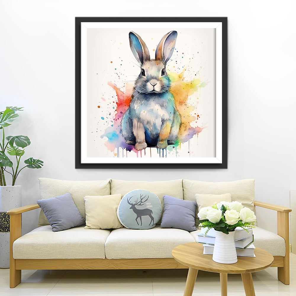 Watercolor Rabbit Diamond Painting