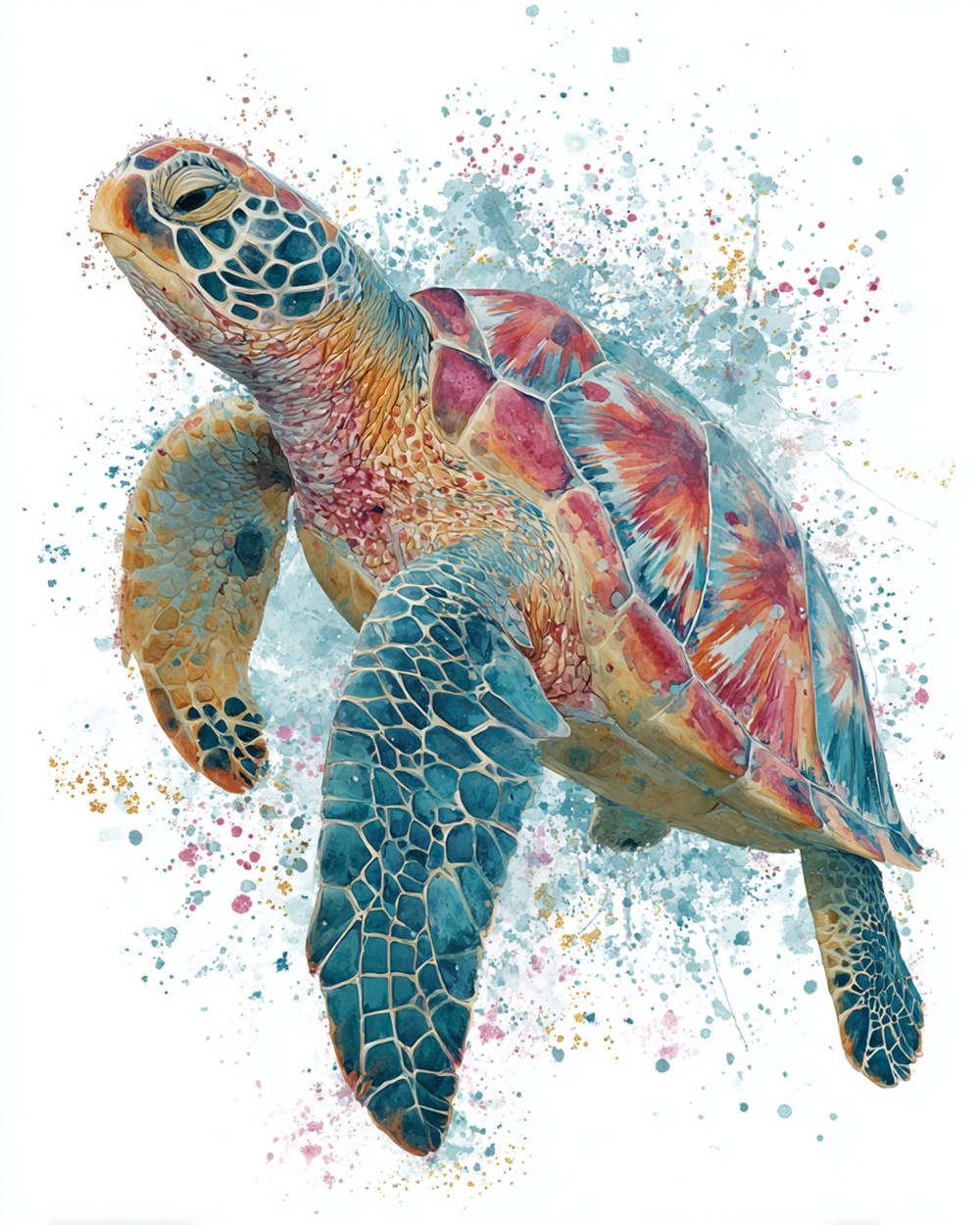 Watercolor Style Turtle Diamond Painting