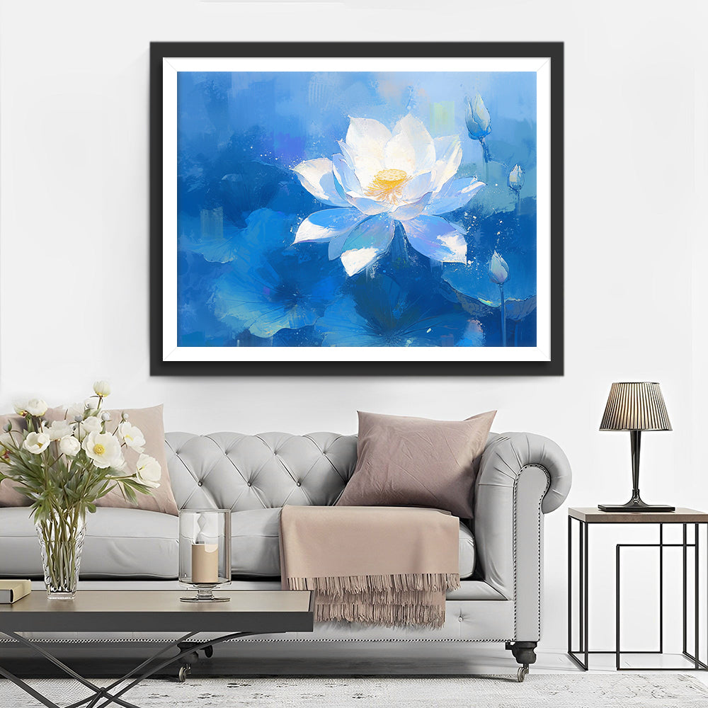 White Lotus Diamond Painting