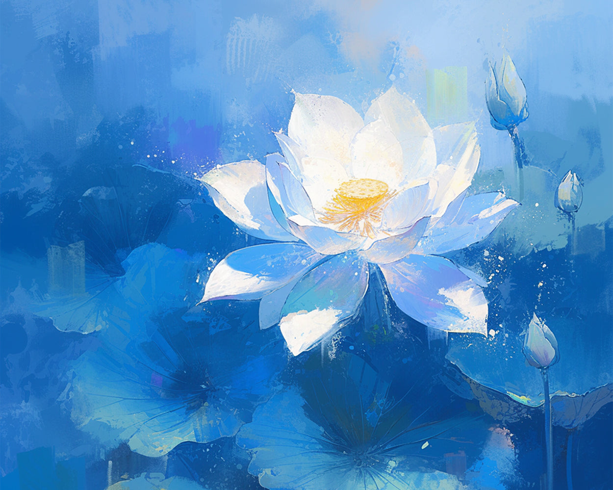 White Lotus Diamond Painting