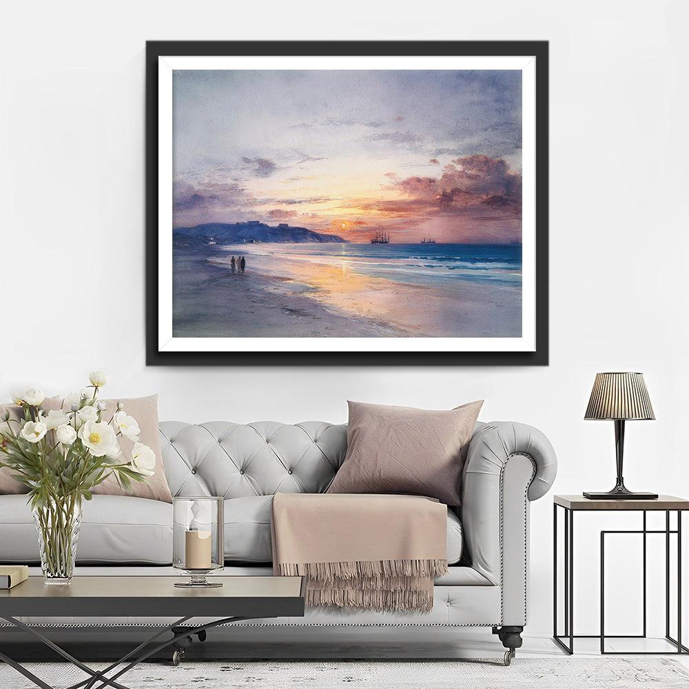 Winter Beach Sunrise Diamond Painting